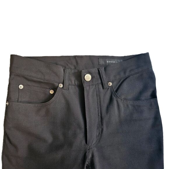 Gucci (Authentic) Silky Black Mid-Rise Slim Leg Stretch Ankle Pants, EU 38/US 6 - Picture 6 of 11